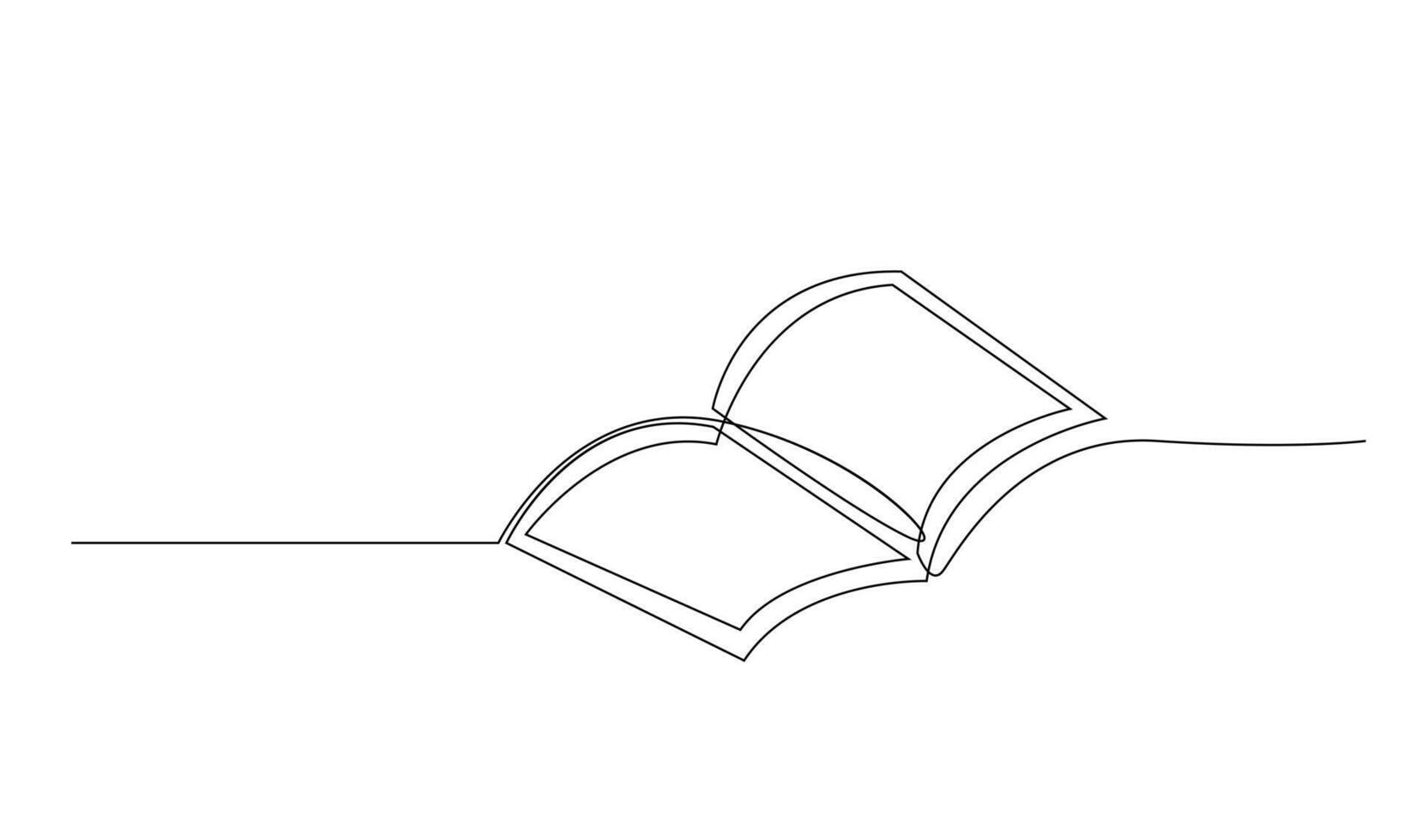 Continuous line art drawing of book illustration vector