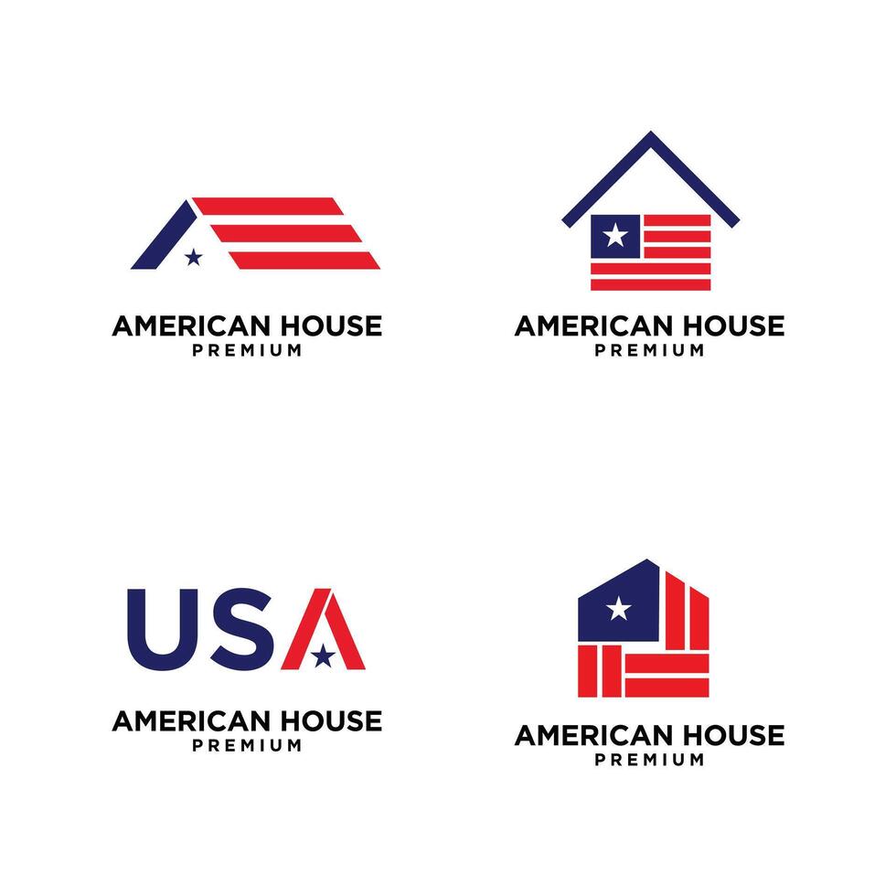 americano estrella hogar casa logo icono diseño vector