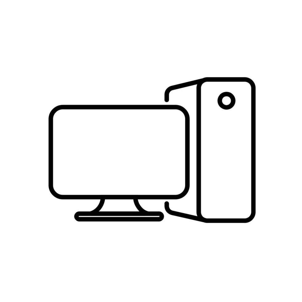 Personal computer line icon design vector