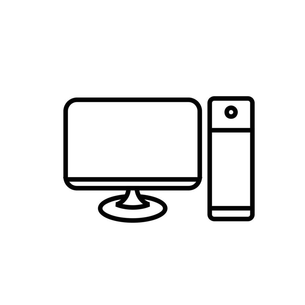 Personal computer line icon design vector