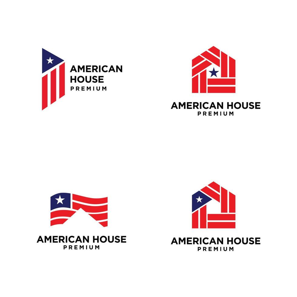 americano estrella hogar casa logo icono diseño vector