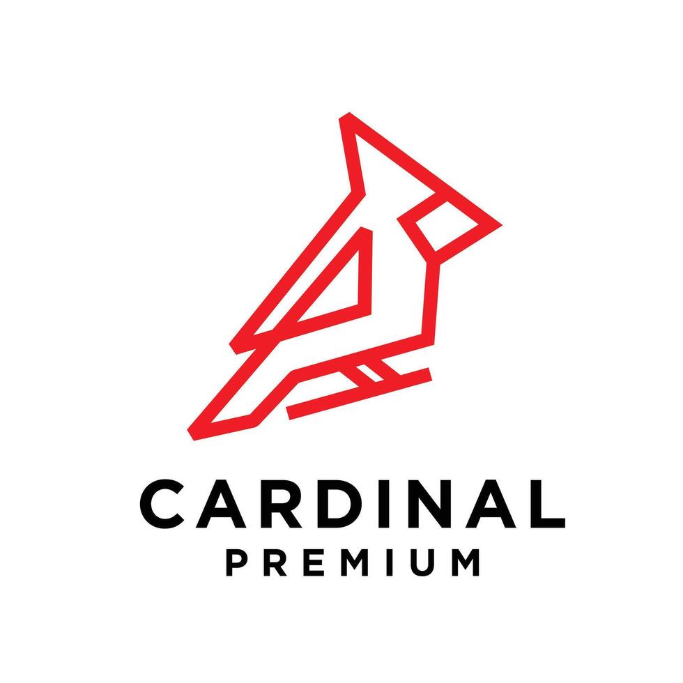 cardenal pájaro moderno sencillo logo diseño vector