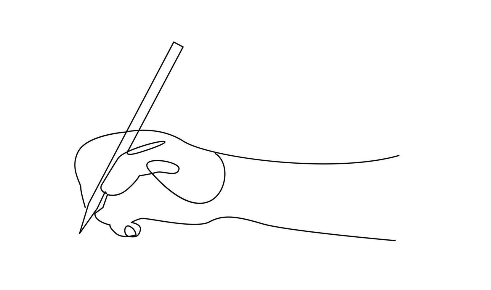 hand writing with pencil in continous line drawing vector illustration