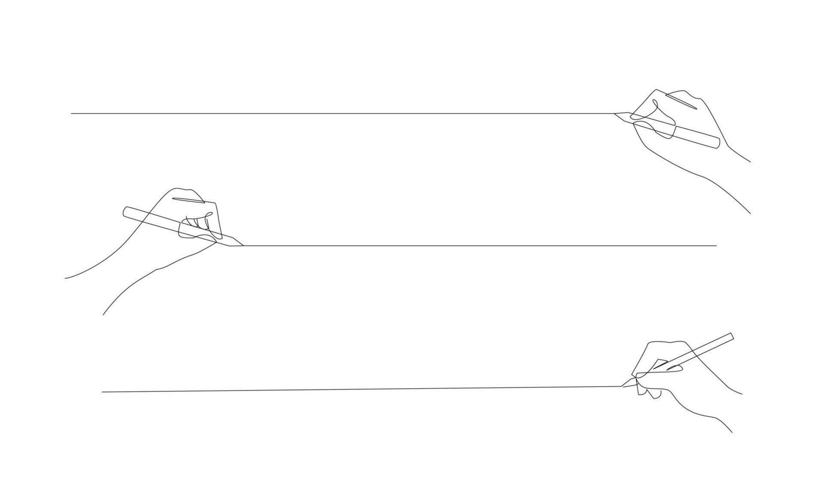 hand writing with pencil in continous line drawing vector illustration