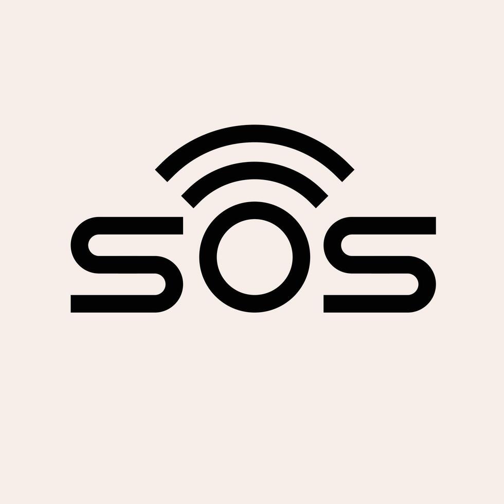 SOS Letter monogram logo design illustration vector