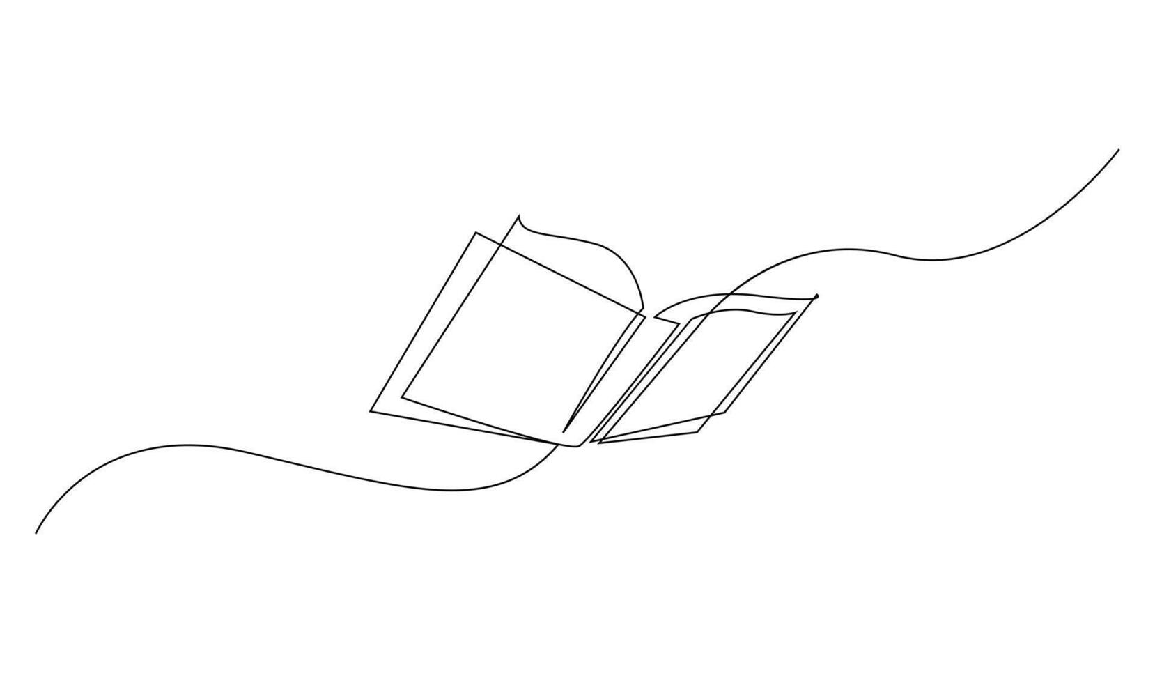Continuous line art drawing of book illustration vector