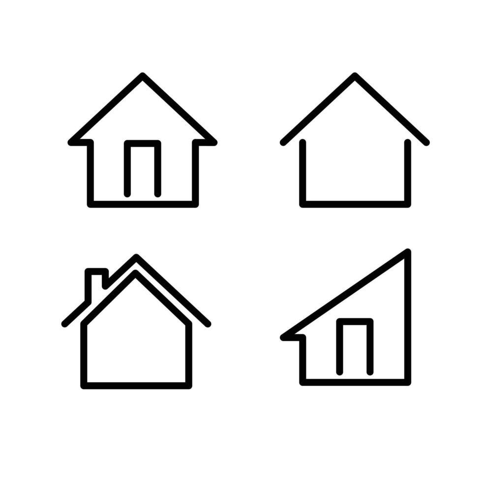 House home Icon set logo line design vector