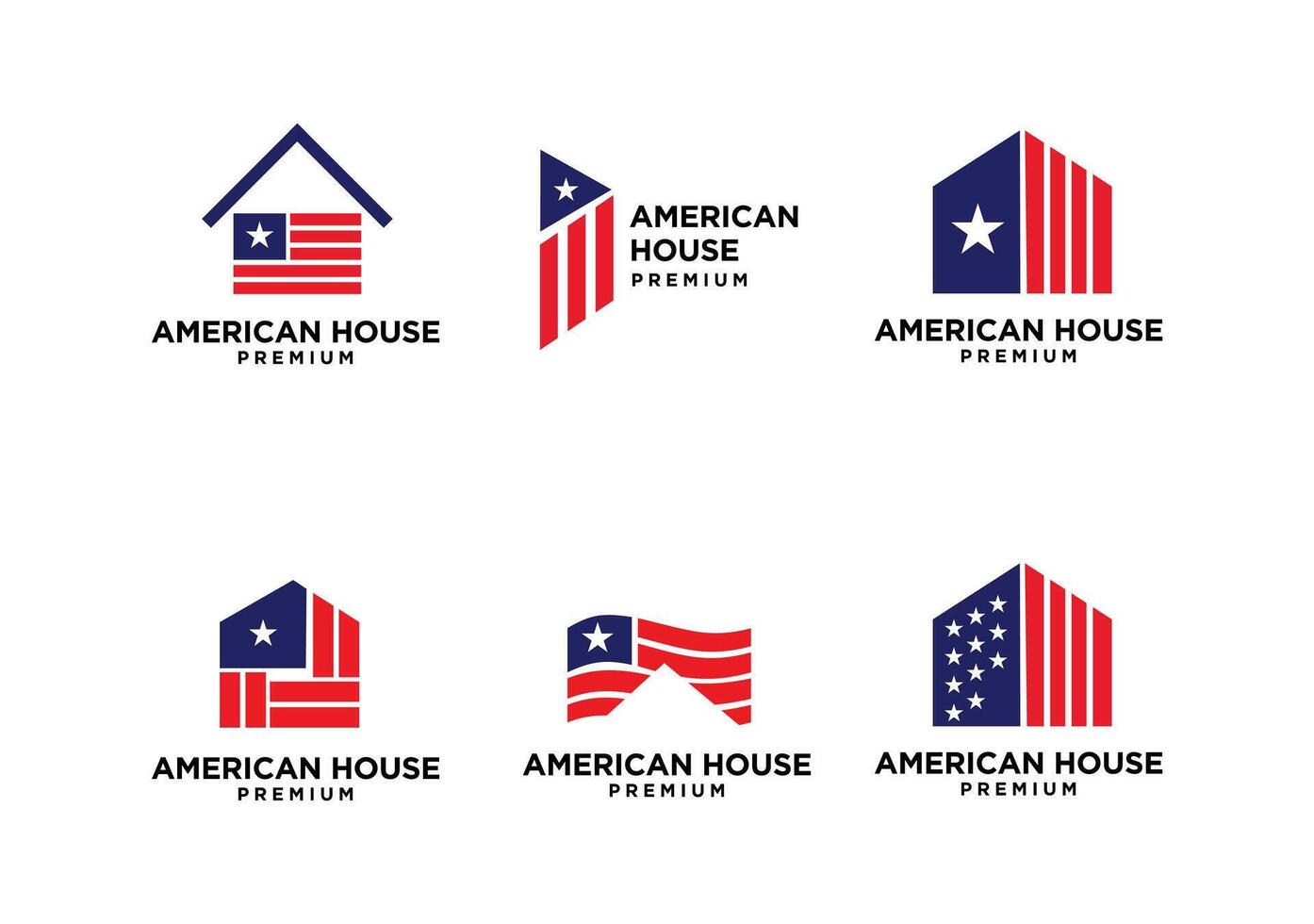 americano estrella hogar casa logo icono diseño vector