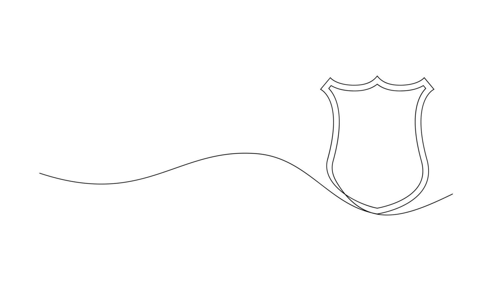 Shield continuous line art. Guard drawing sign. Protect linear symbol vector