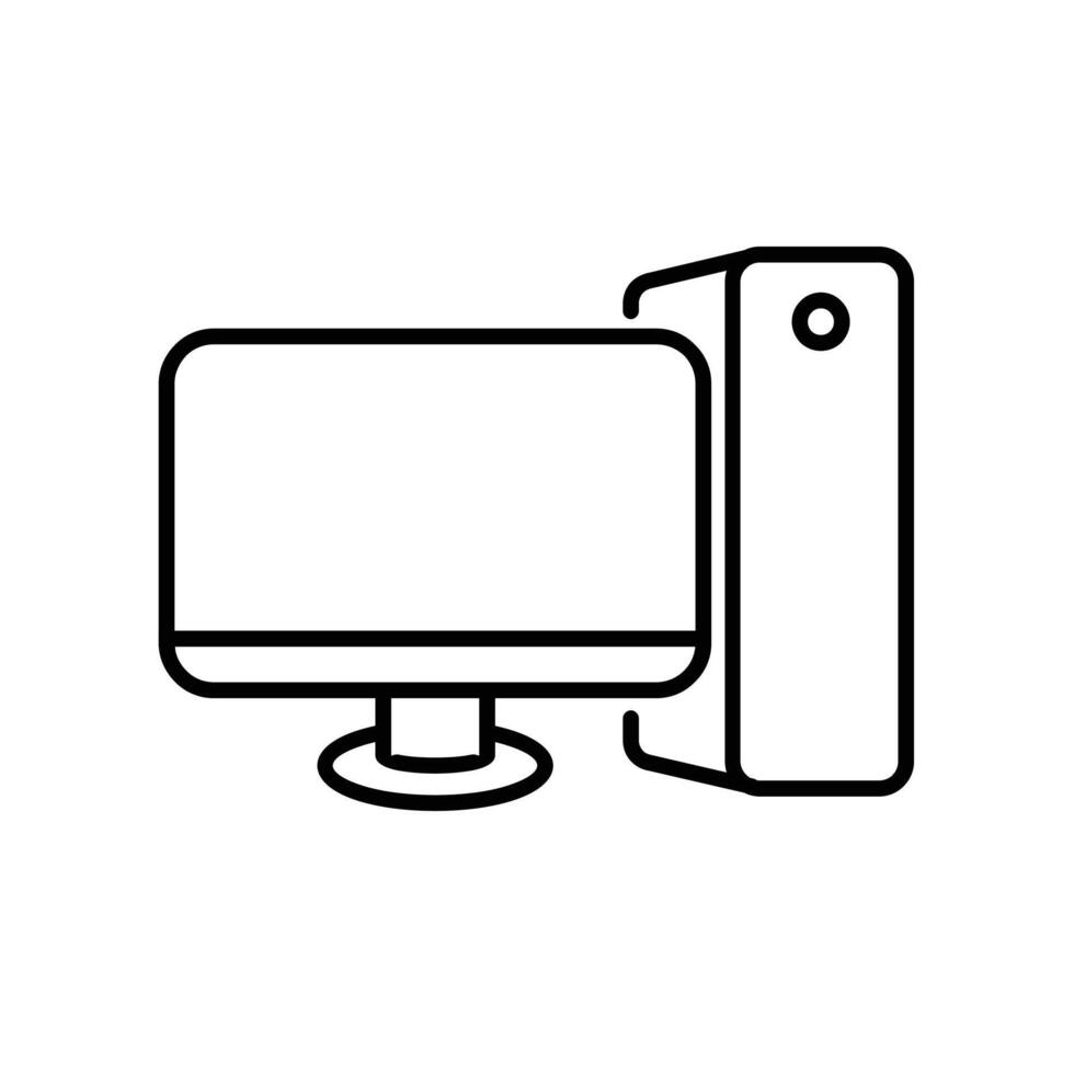 Personal computer line icon design vector