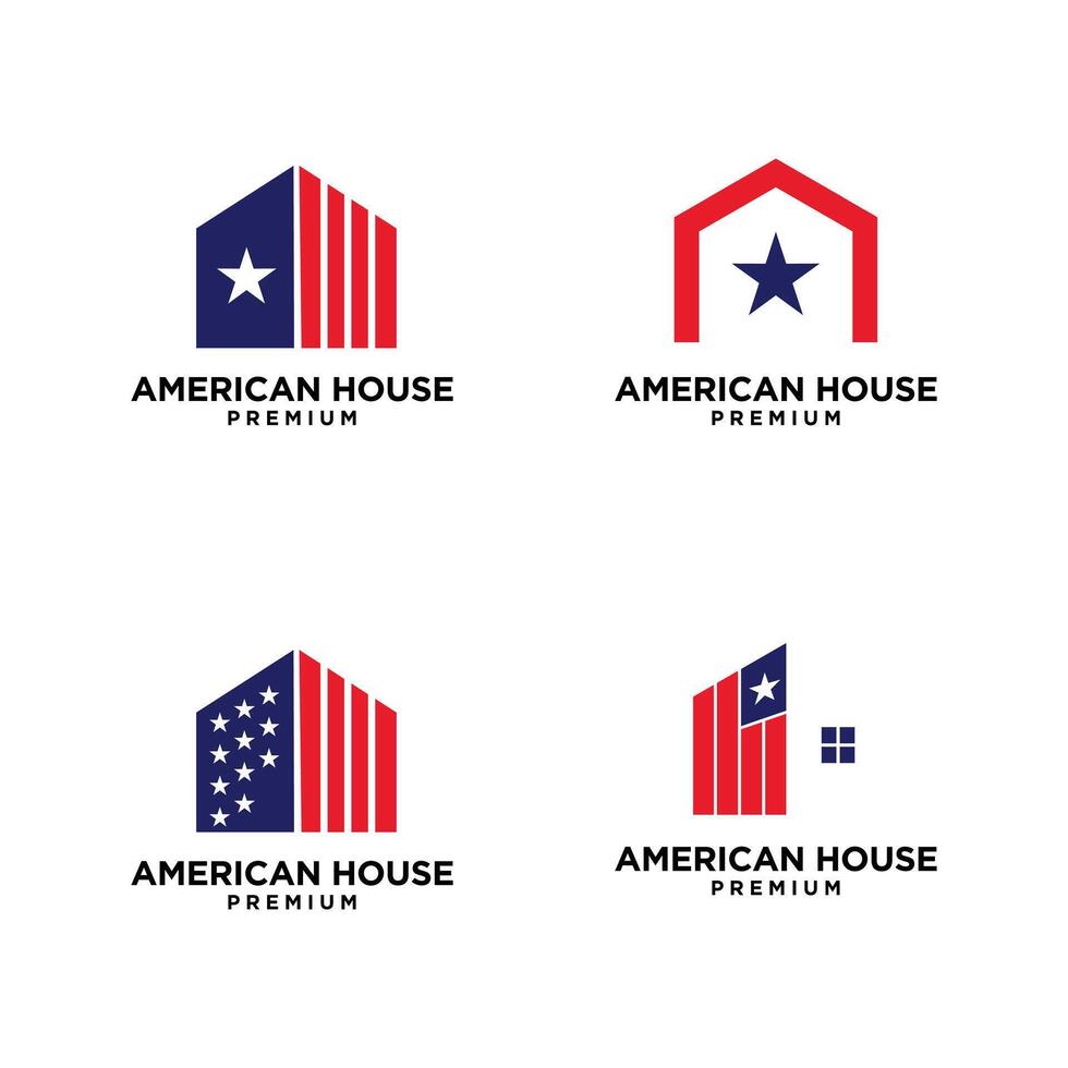 americano estrella hogar casa logo icono diseño vector