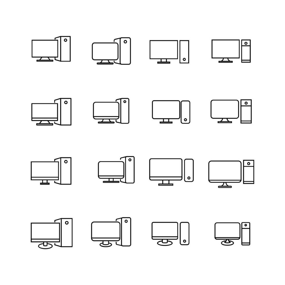 Personal computer line icon design vector