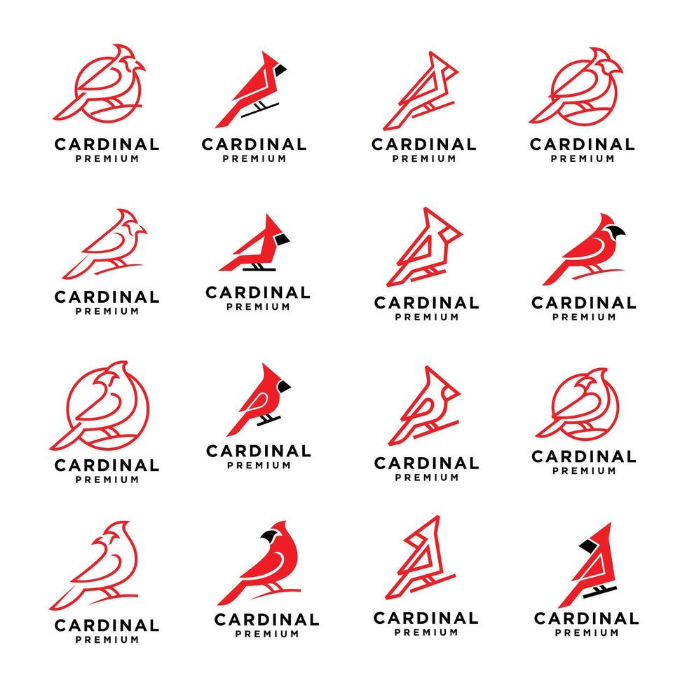 Cardinal bird modern simple logo design vector