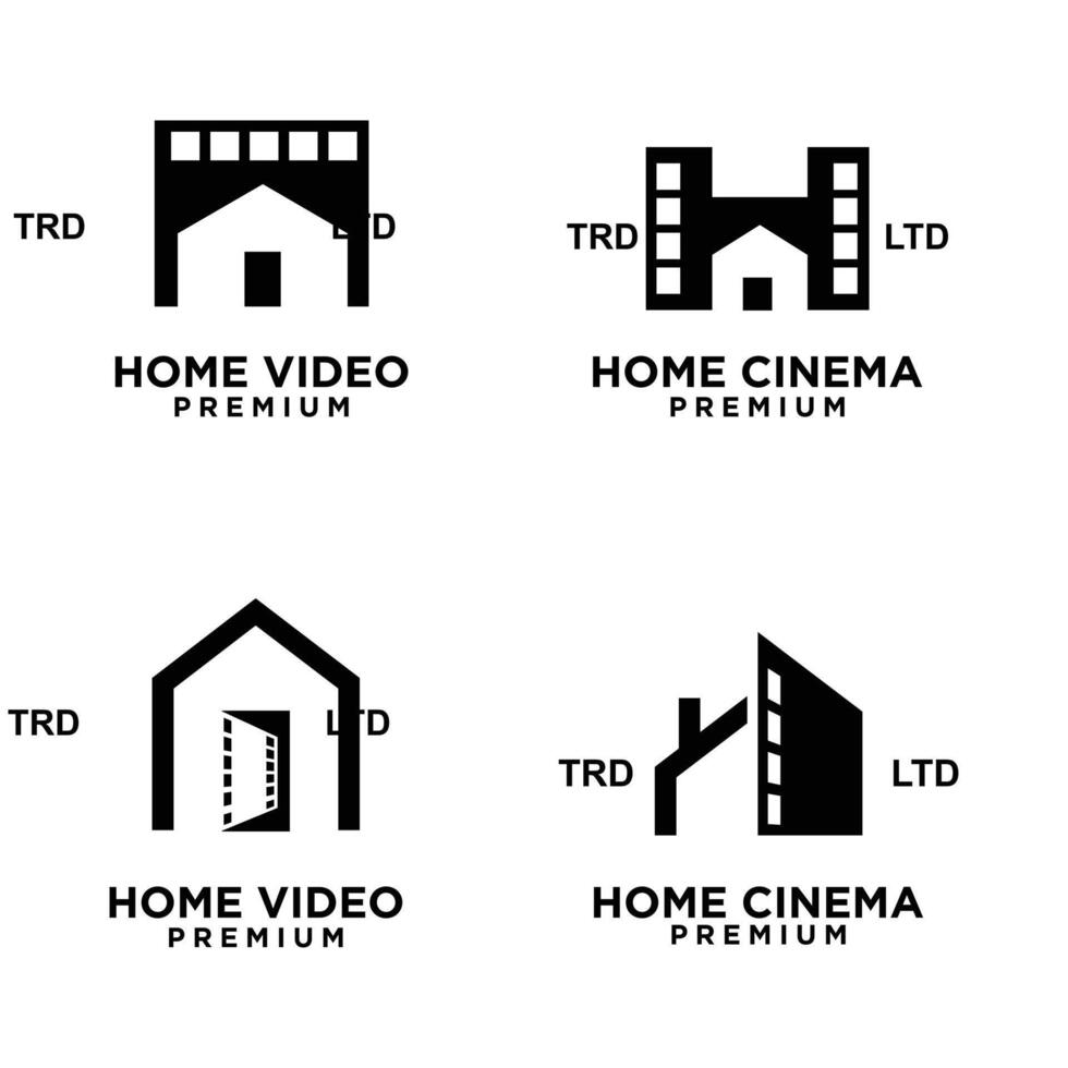 casa hogar estudio película cine vídeo logo icono diseño ilustración vector