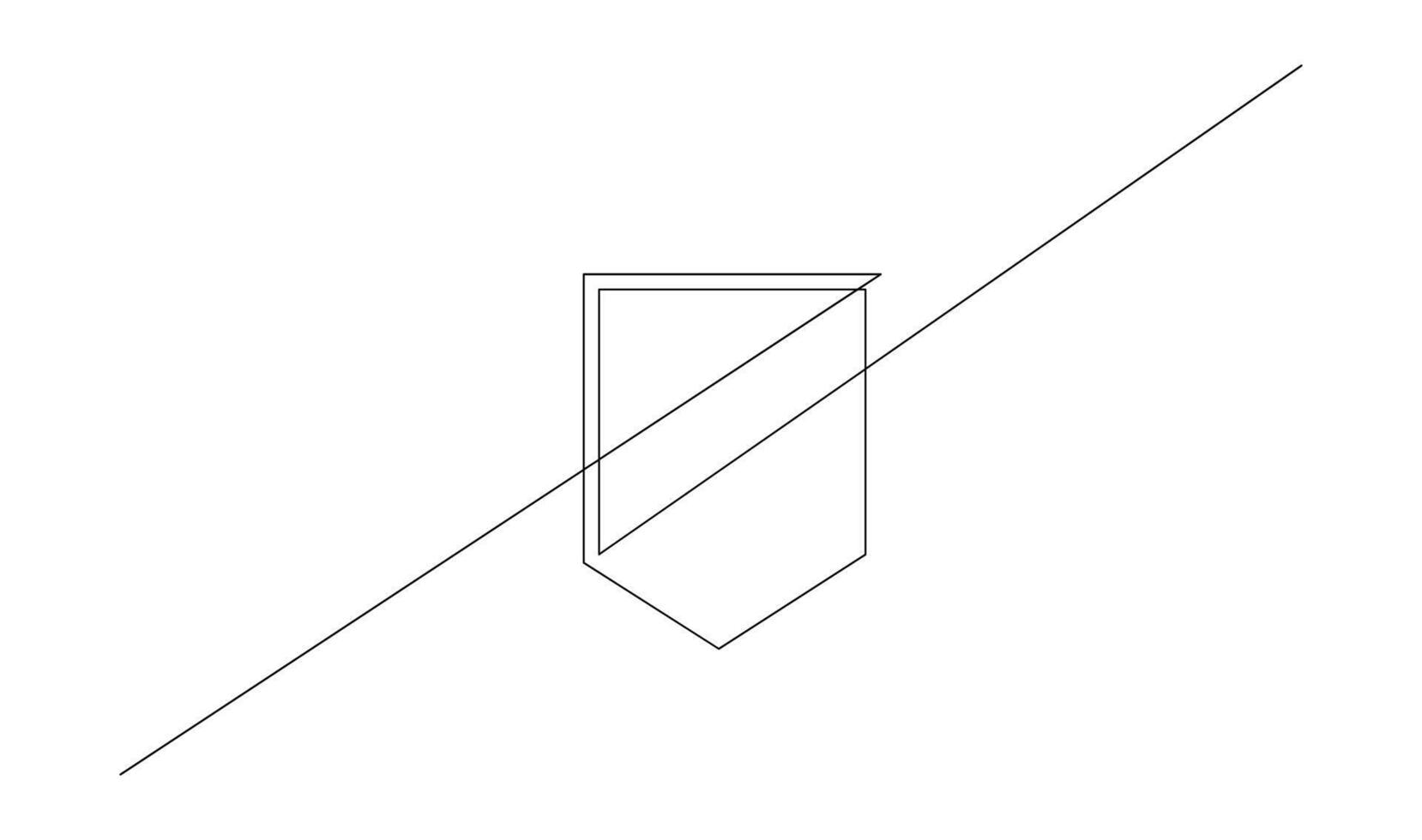 Shield continuous line art. Guard drawing sign. Protect linear symbol vector
