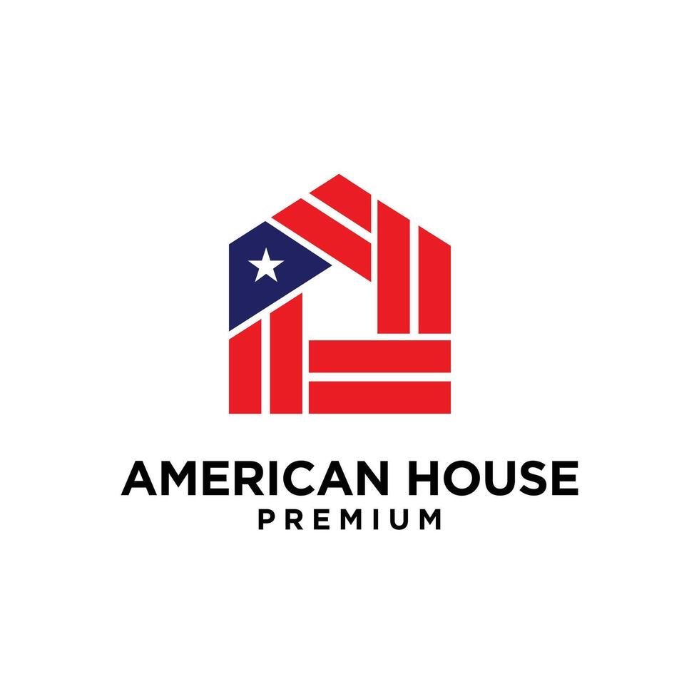 americano estrella hogar casa logo icono diseño vector