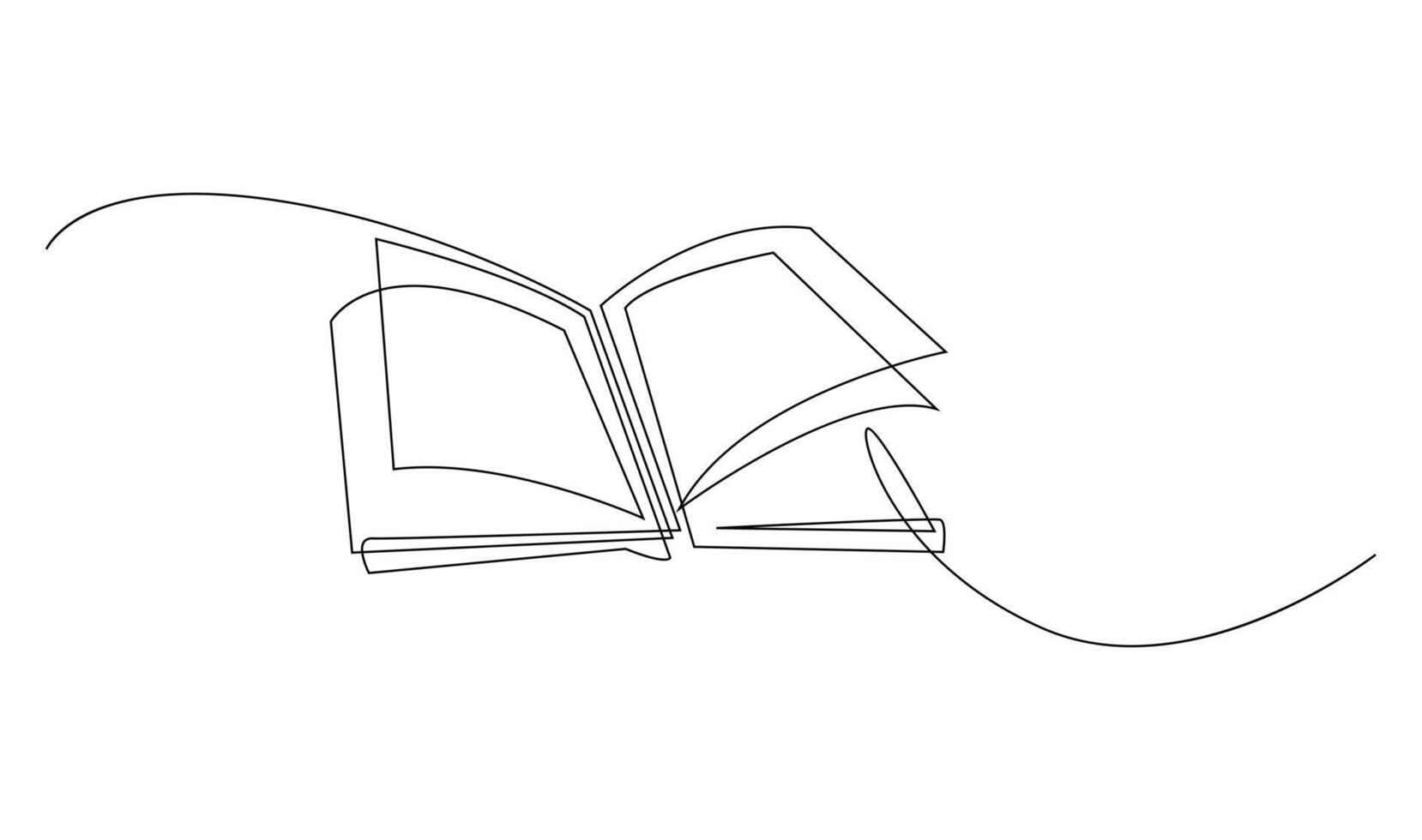 Continuous line art drawing of book illustration vector