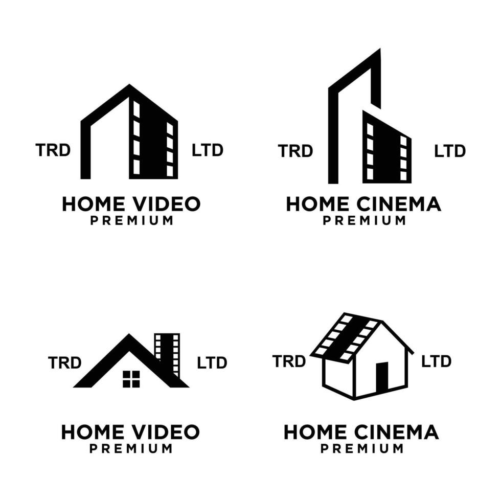 casa hogar estudio película cine vídeo logo icono diseño ilustración vector