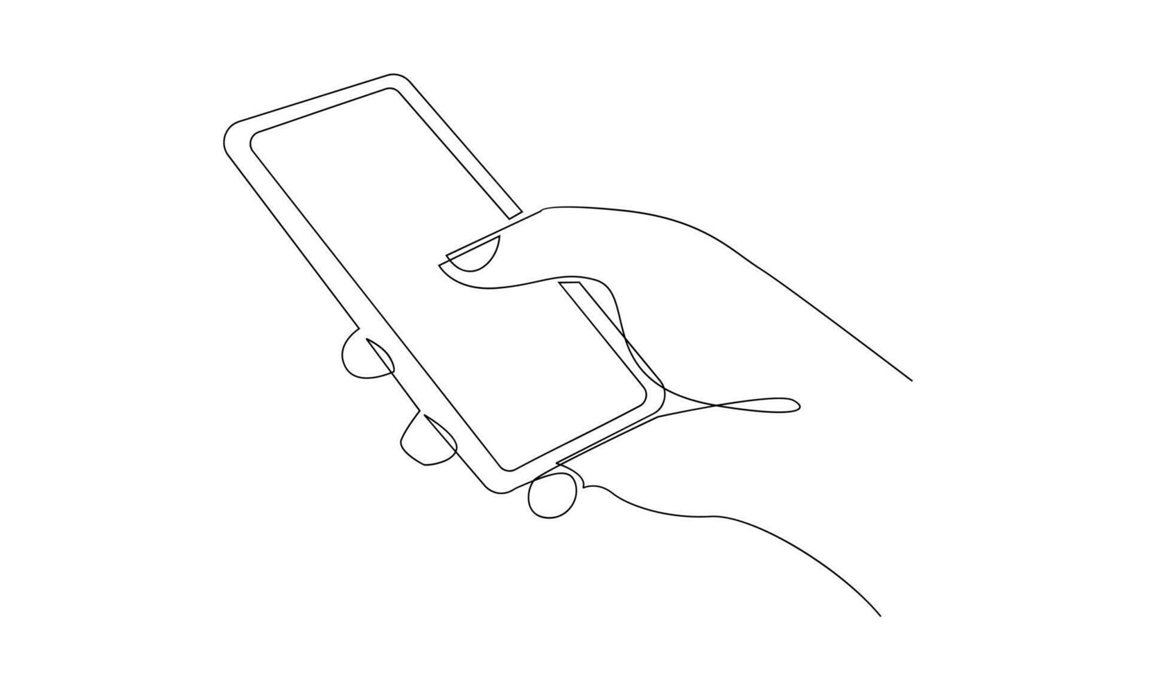 Hand holding phone continues illustration design vector