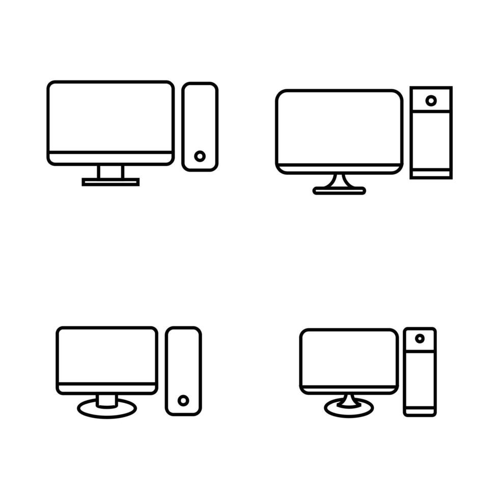 personal computadora línea icono diseño vector