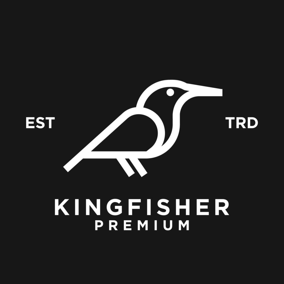 Kingfisher Bird Line logo icon design illustration vector