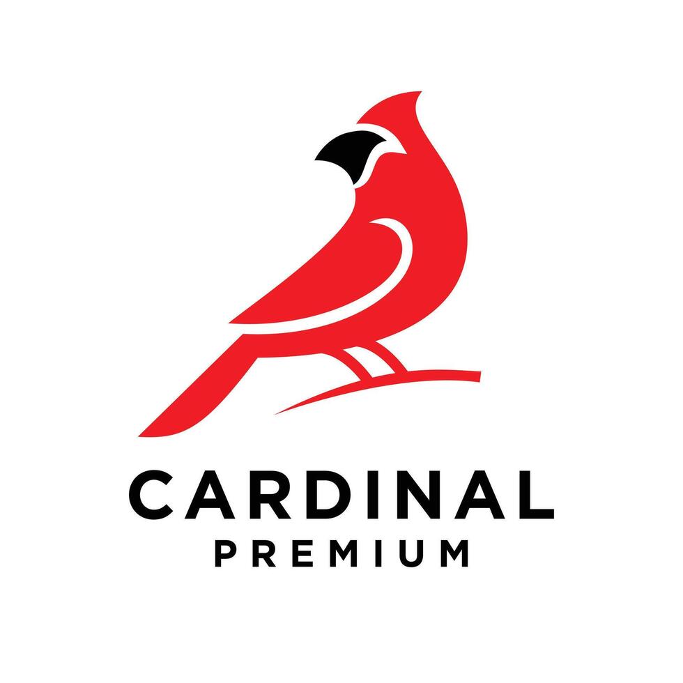 cardenal pájaro moderno sencillo logo diseño vector