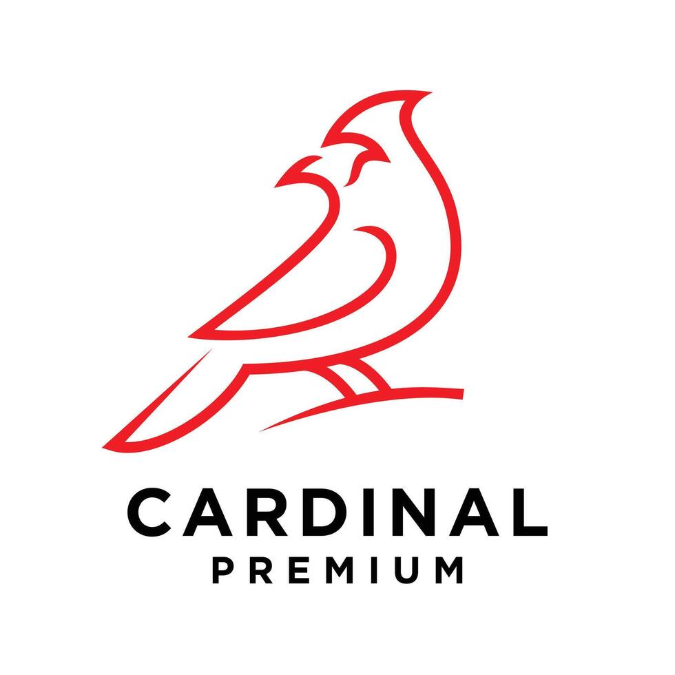 cardenal pájaro moderno sencillo logo diseño vector