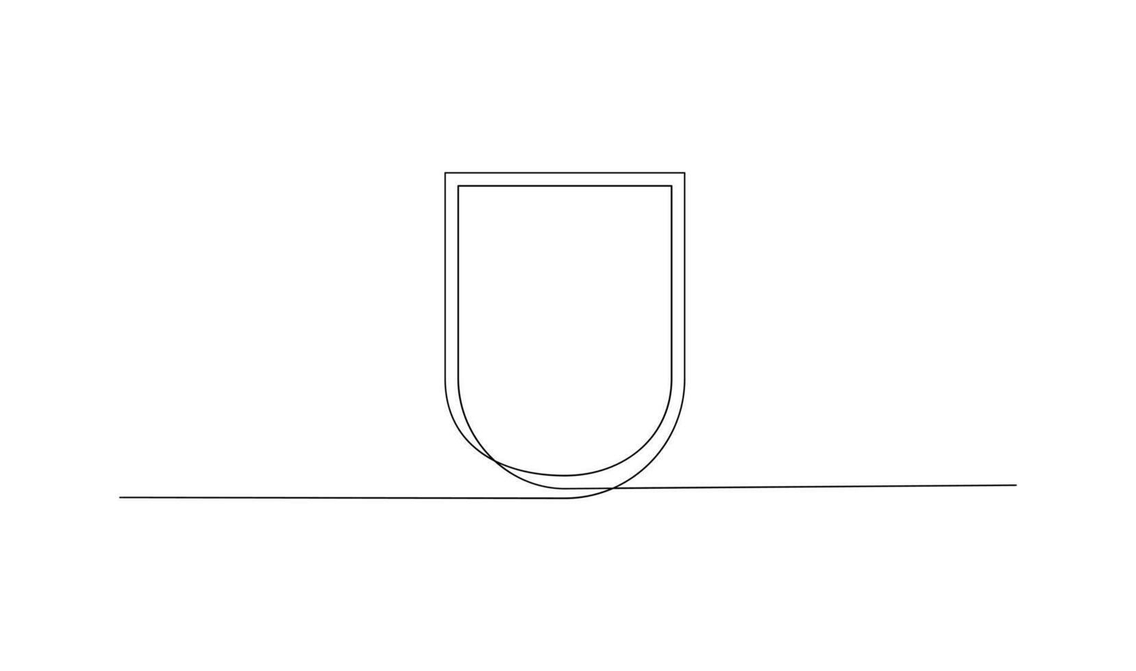 Shield continuous line art. Guard drawing sign. Protect linear symbol vector