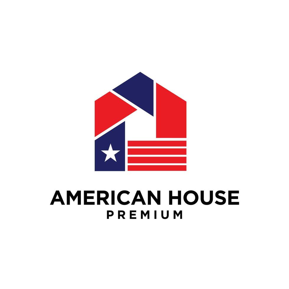 americano estrella hogar casa logo icono diseño vector