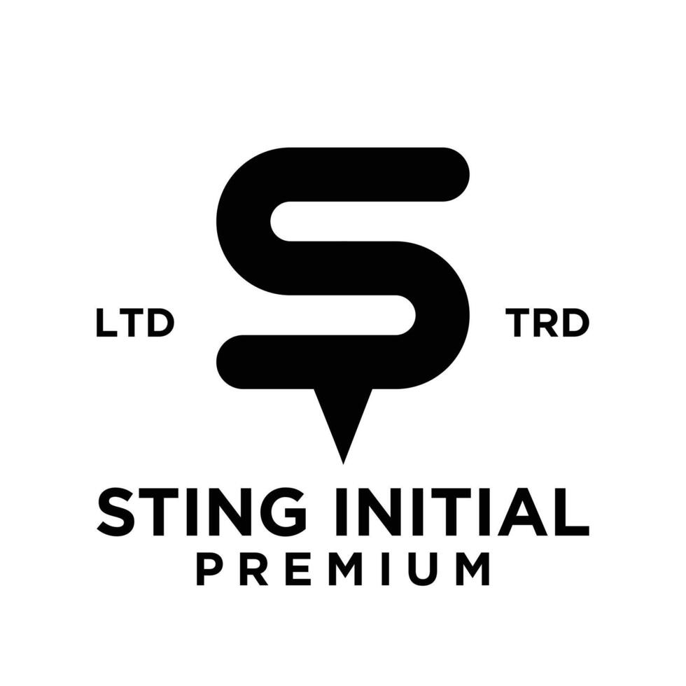 S Sting Letter Logo icon design vector