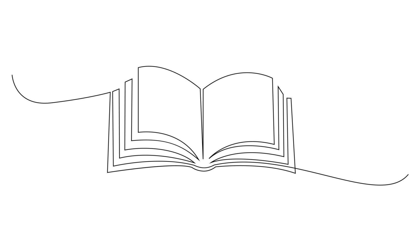 Continuous line art drawing of book illustration vector