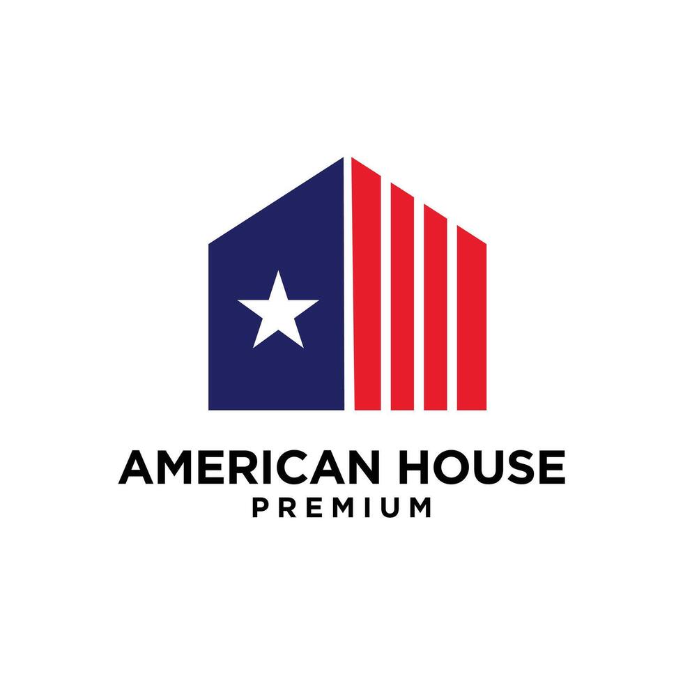 americano estrella hogar casa logo icono diseño vector