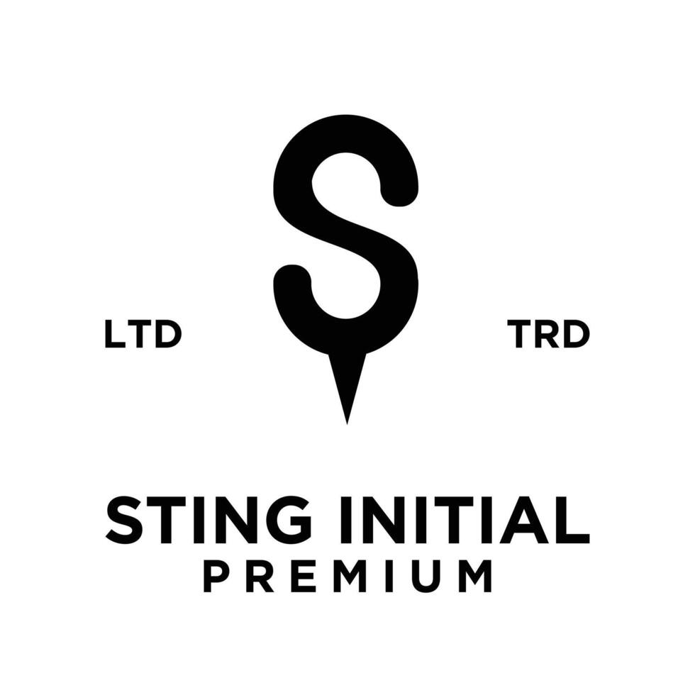 S Sting Letter Logo icon design vector