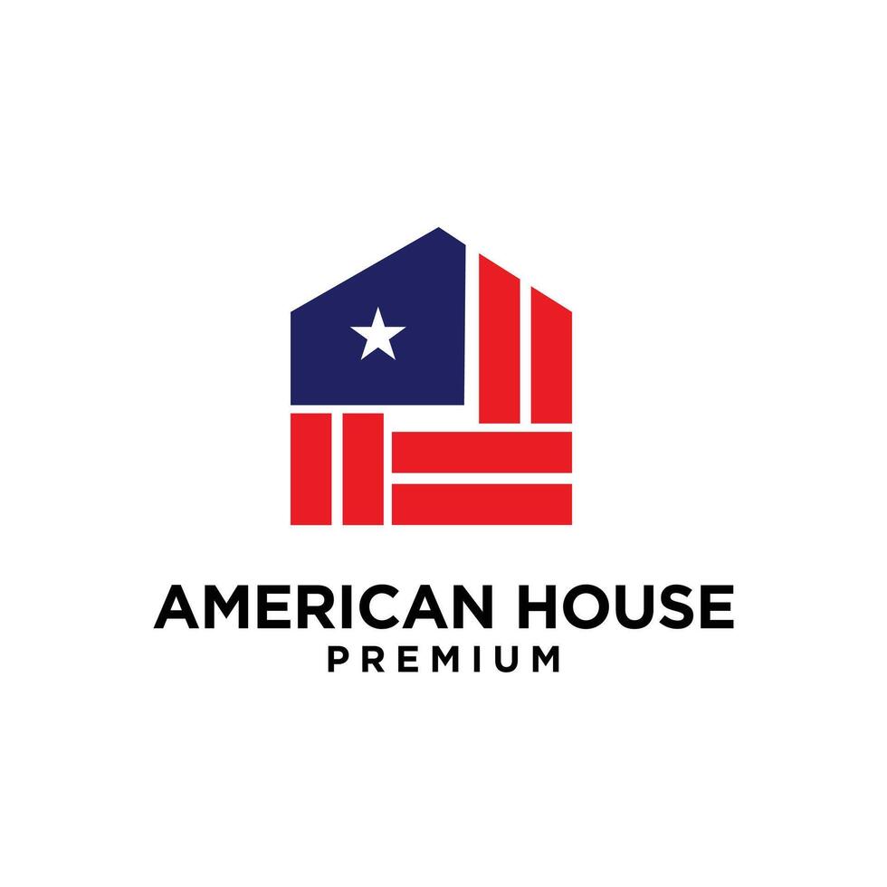 americano estrella hogar casa logo icono diseño vector