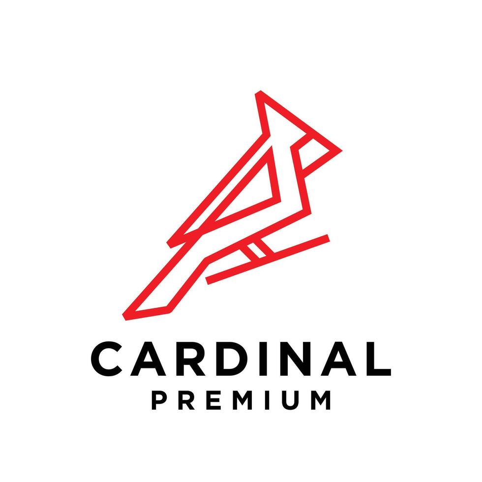Cardinal bird modern simple logo design vector