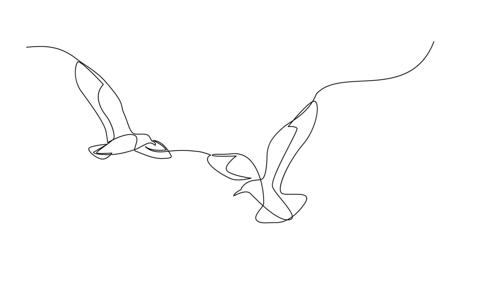 Seagulls fly over the surface of the sea. Small waves. World Maritime Day. vector