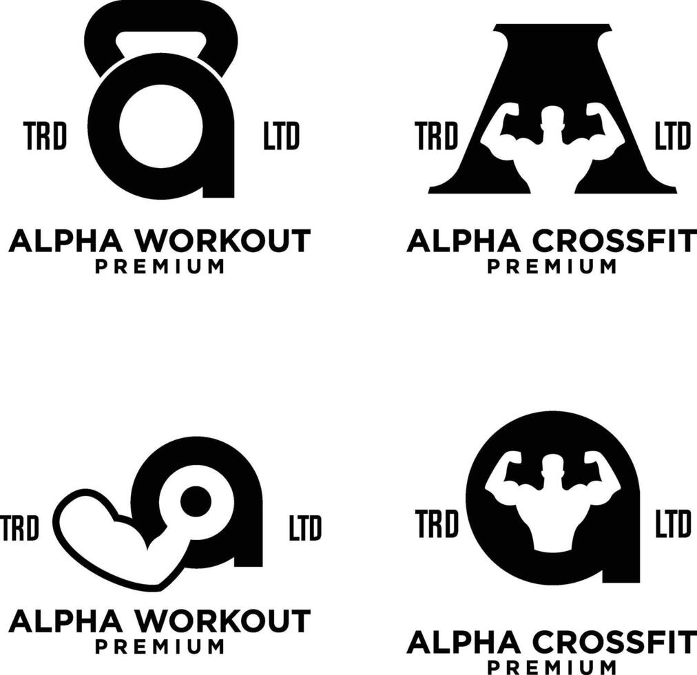 Gym Fitness letter A logo icon design vector