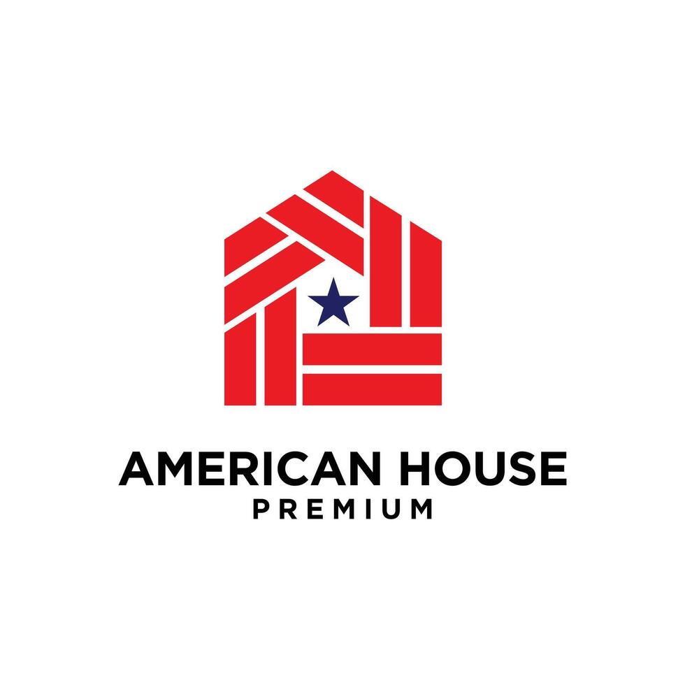 americano estrella hogar casa logo icono diseño vector