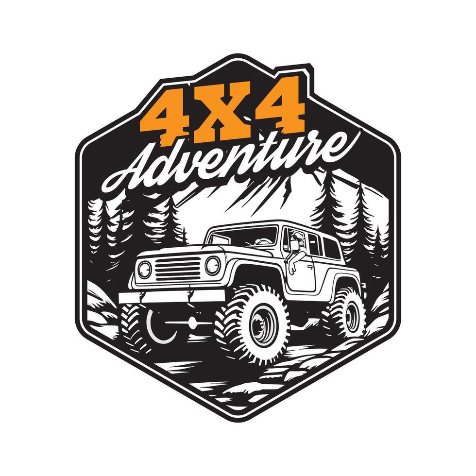 Overland adventure vehicle vector illustration, perfect for t shirt design