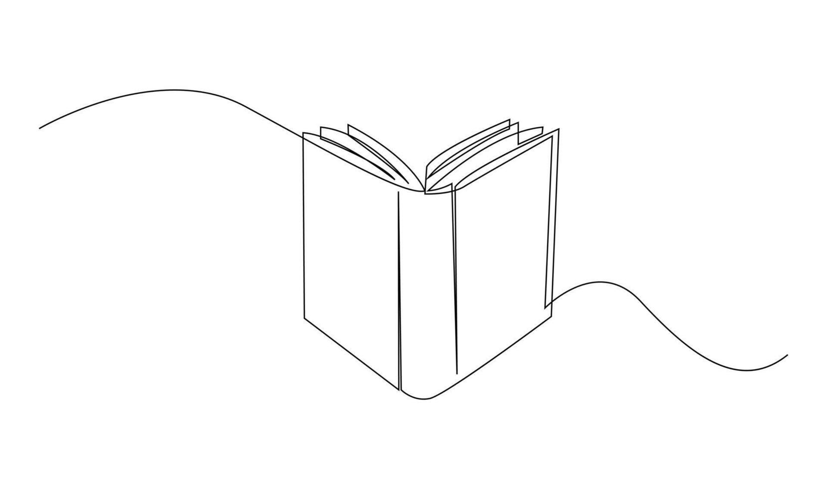 Continuous line art drawing of book illustration vector