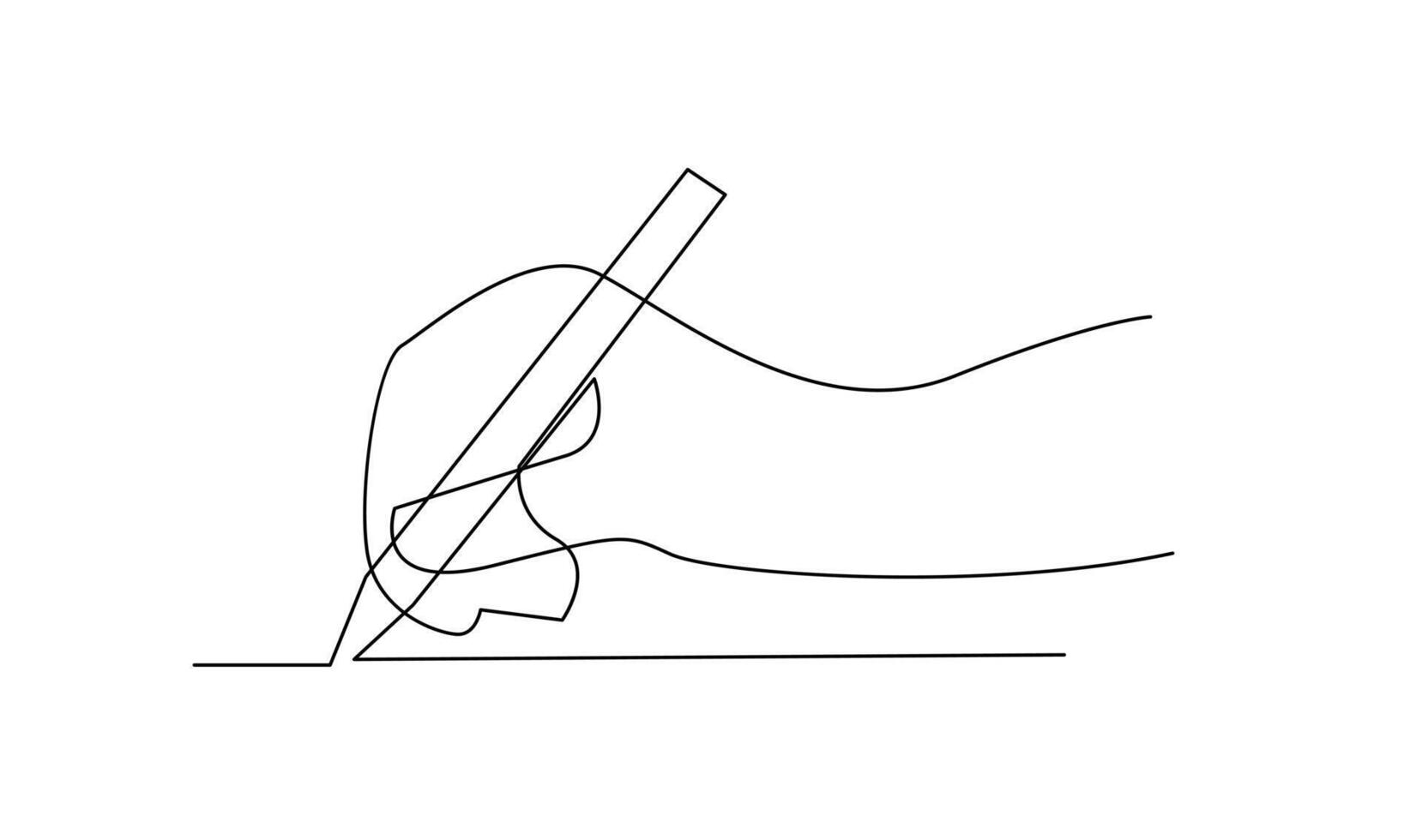 hand writing with pencil in continous line drawing vector illustration