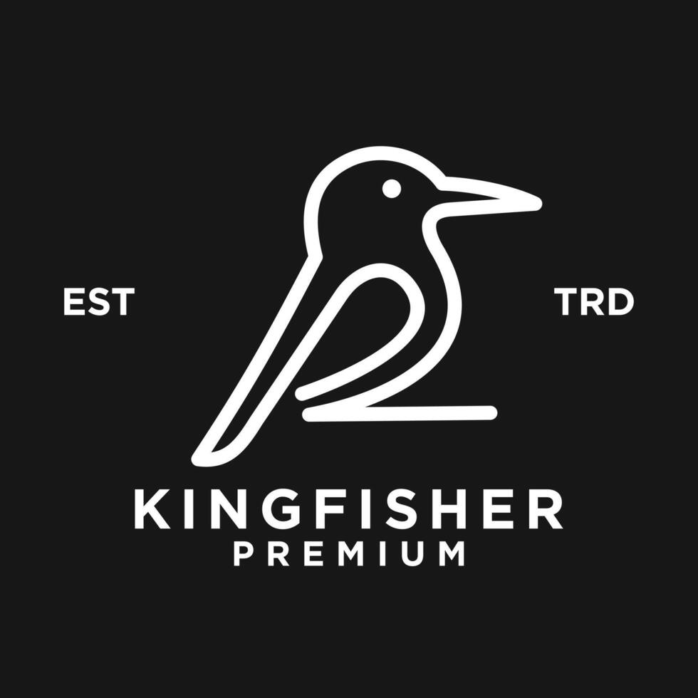 Kingfisher Bird Line logo icon design illustration vector