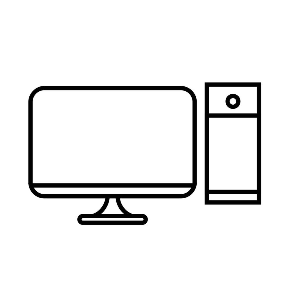 Personal computer line icon design vector