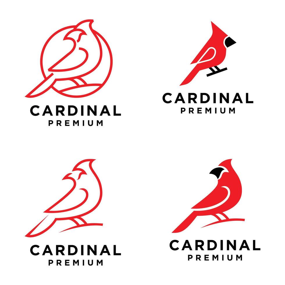 cardenal pájaro moderno sencillo logo diseño vector