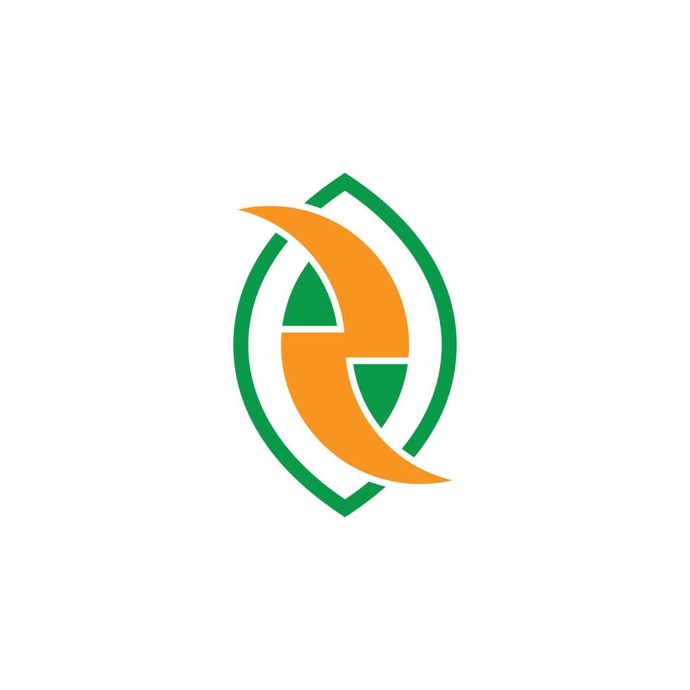 green leaf e eco organic power energy symbol logo vector