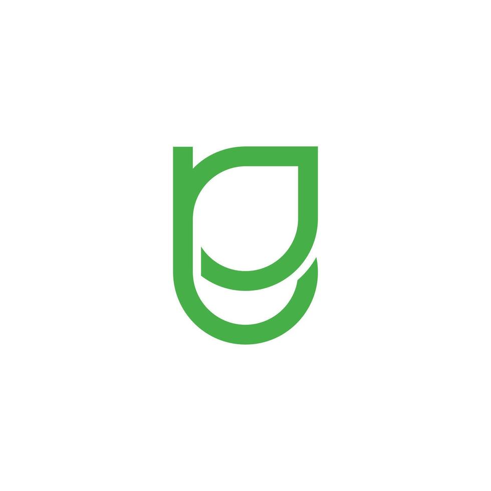 letter p smile organic leaf logo vector