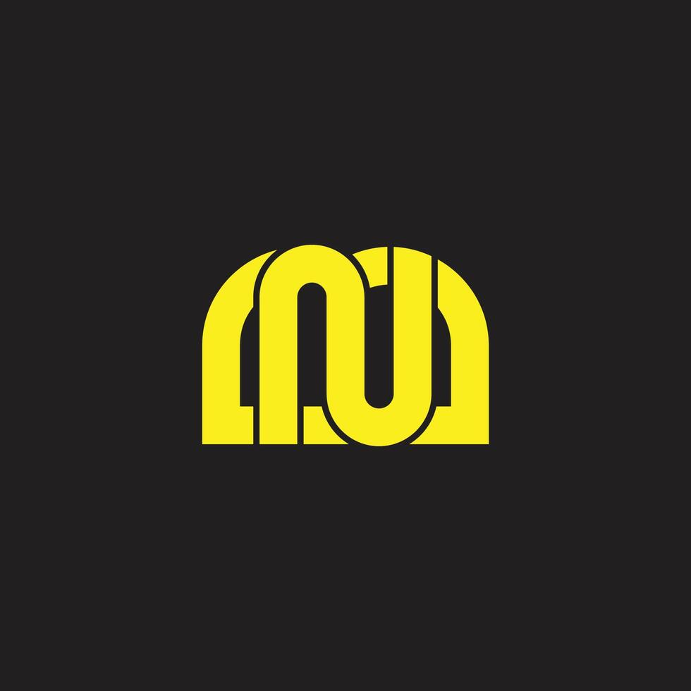 letter mn linked geometric simple logo vector