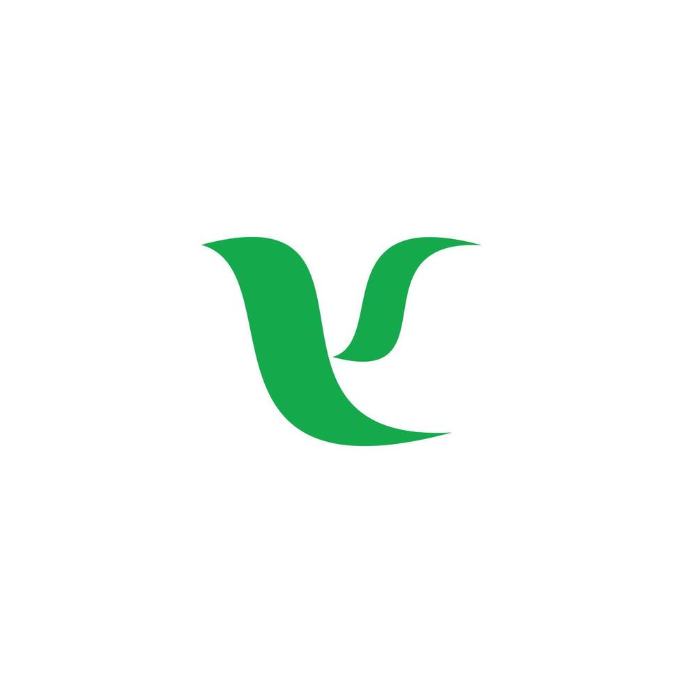 letter y s simple gren leaf logo vector