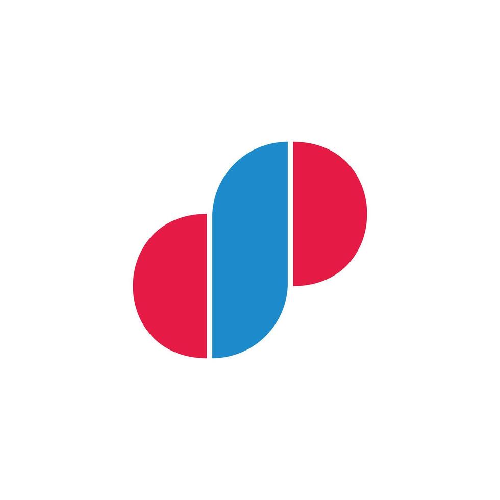 letter dp simple geometric colorful stripe logo vector