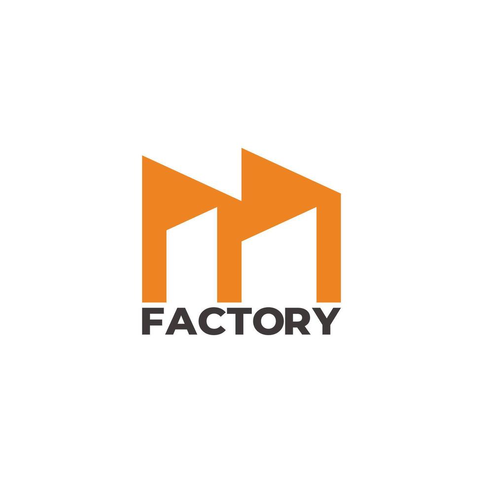 home building factory silhouette logo vector